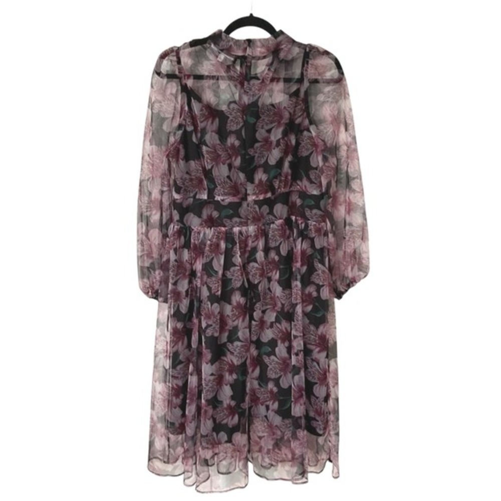 Dalia Macphee Floral dress purple and Black - Picture 3 of 5